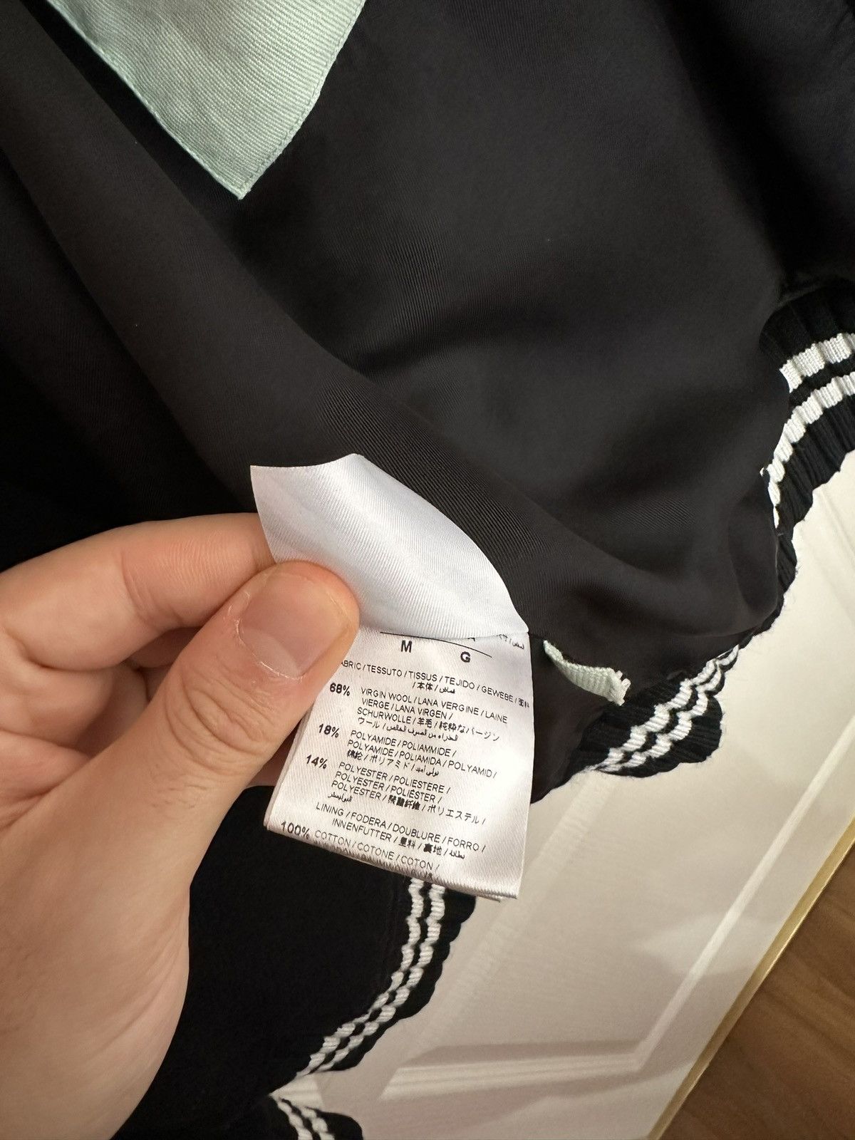 Off-White Off-White Black Wool Brushed Print Varsity Bomber Size US M / EU 48-50 / 2 - 6 Thumbnail