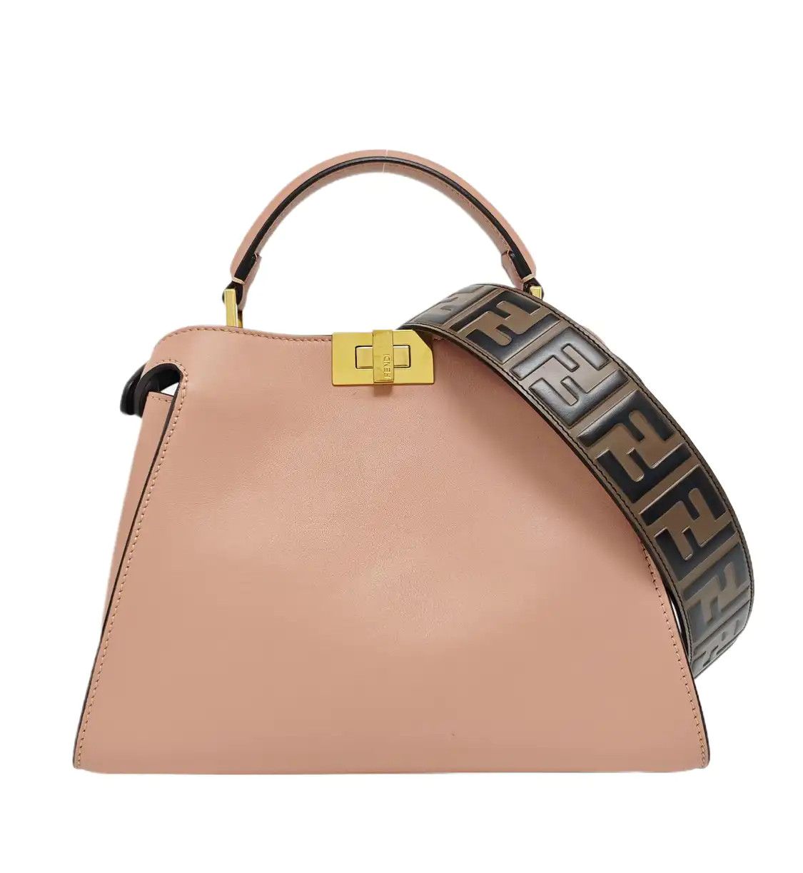 Fendi FENDI Peekaboo Essential Medium pink cowhide leather shoulder bag gold hardware Size ONE SIZE - 1 Thumbnail