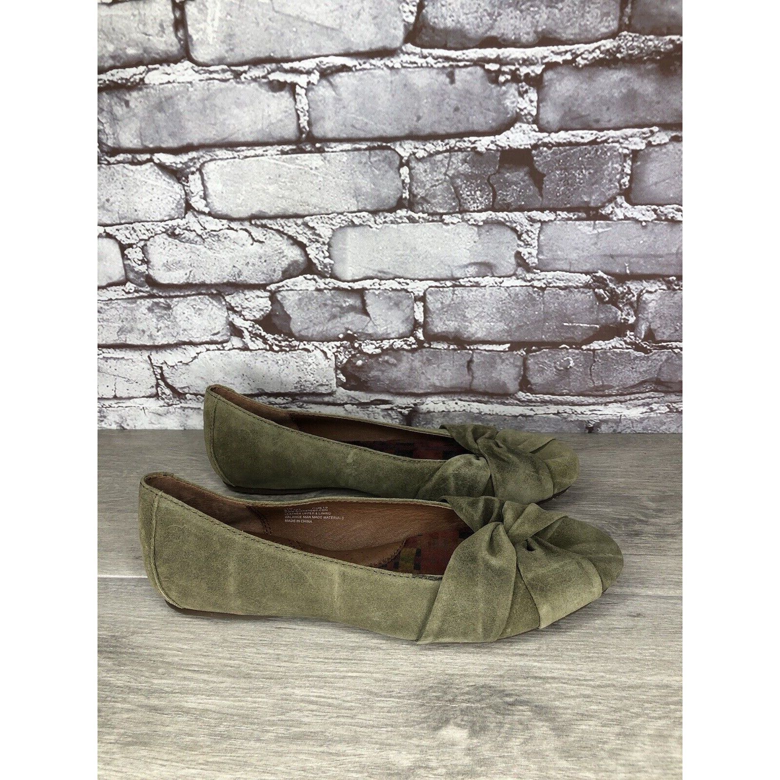 Born Born Lily Green Suede Leather Knot Ballet Flats Shoes Women’ Size US 11 / IT 41 - 8 Thumbnail