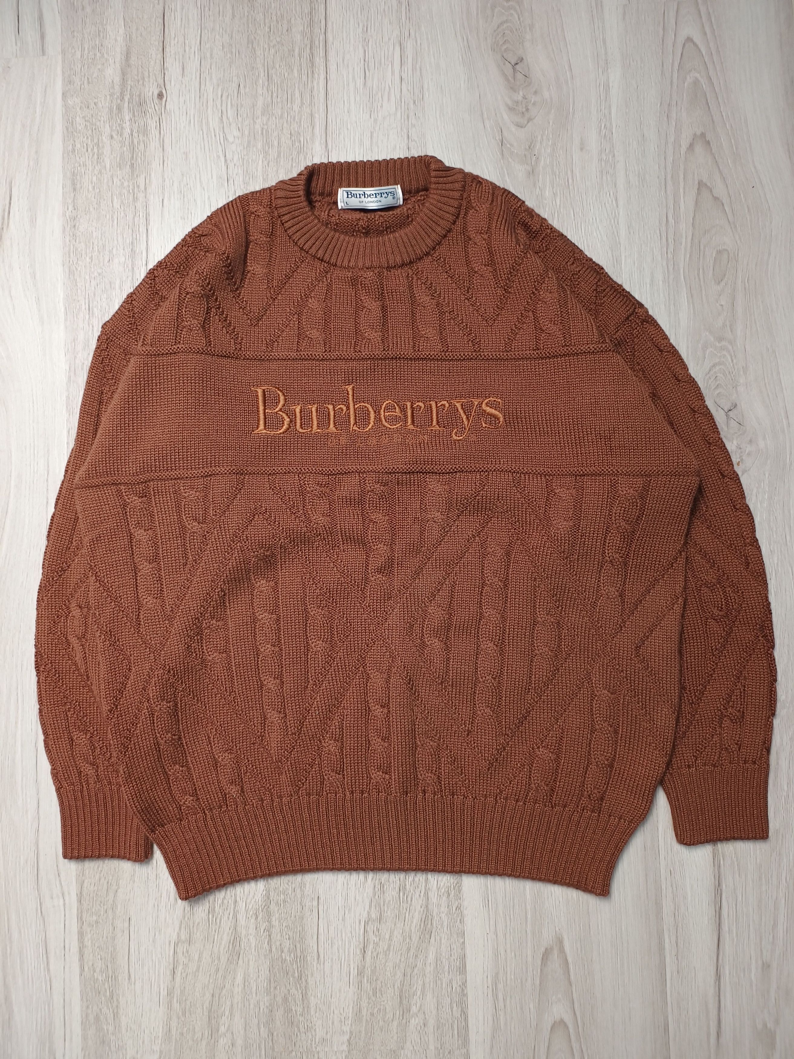 Burberry × Vintage Burberry vintage knit sweater Size US L / EU 52-54 / 3 - 1 Thumbnail