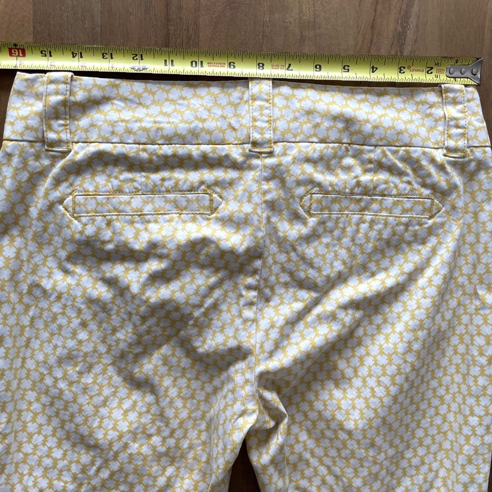 J.Crew Vtg J.Crew City Fit Straight Leg Pants Size 6 Geometric Slacks Office Career Womens Subtle Yellow Size 28" / US 6 / IT 42 - 5 Thumbnail