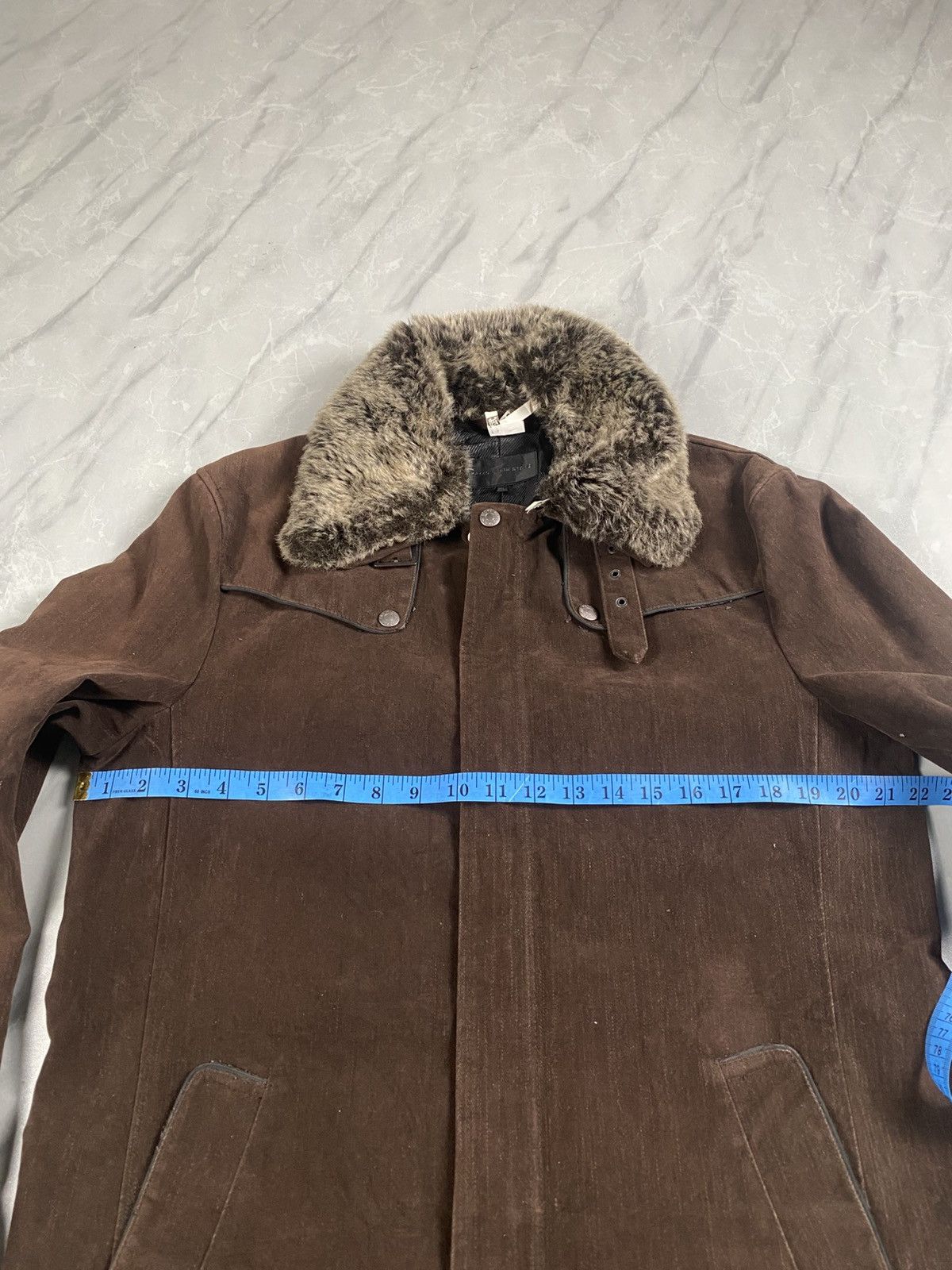 Pazzo Vintage Pazzo Denim Store Fur Collar Suede Long Jacket Size US M / EU 48-50 / 2 - 4 Thumbnail