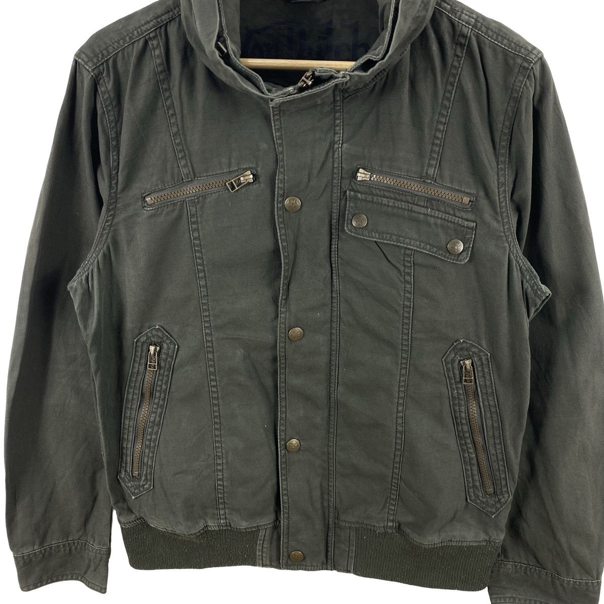 Von Dutch VON DUTCH Olive Hooded Field Bomber Jacket Multi Pocket Size US L / EU 52-54 / 3 - 6 Thumbnail