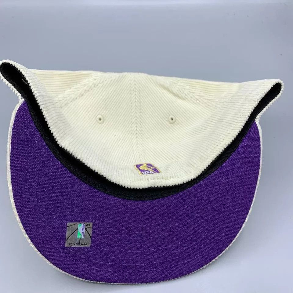 New Era Los Angeles LA Lakers Hat Men 7 1/2 Corduroy Fitted Cap Size ONE SIZE - 6 Thumbnail