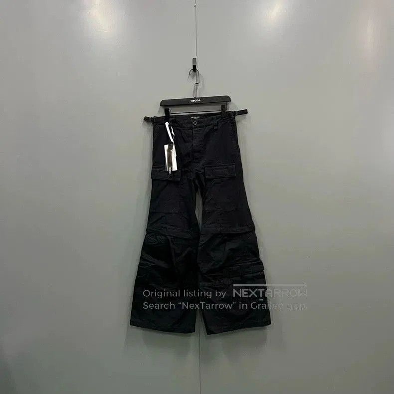 Balenciaga Black Flared Cargo Pants XS.