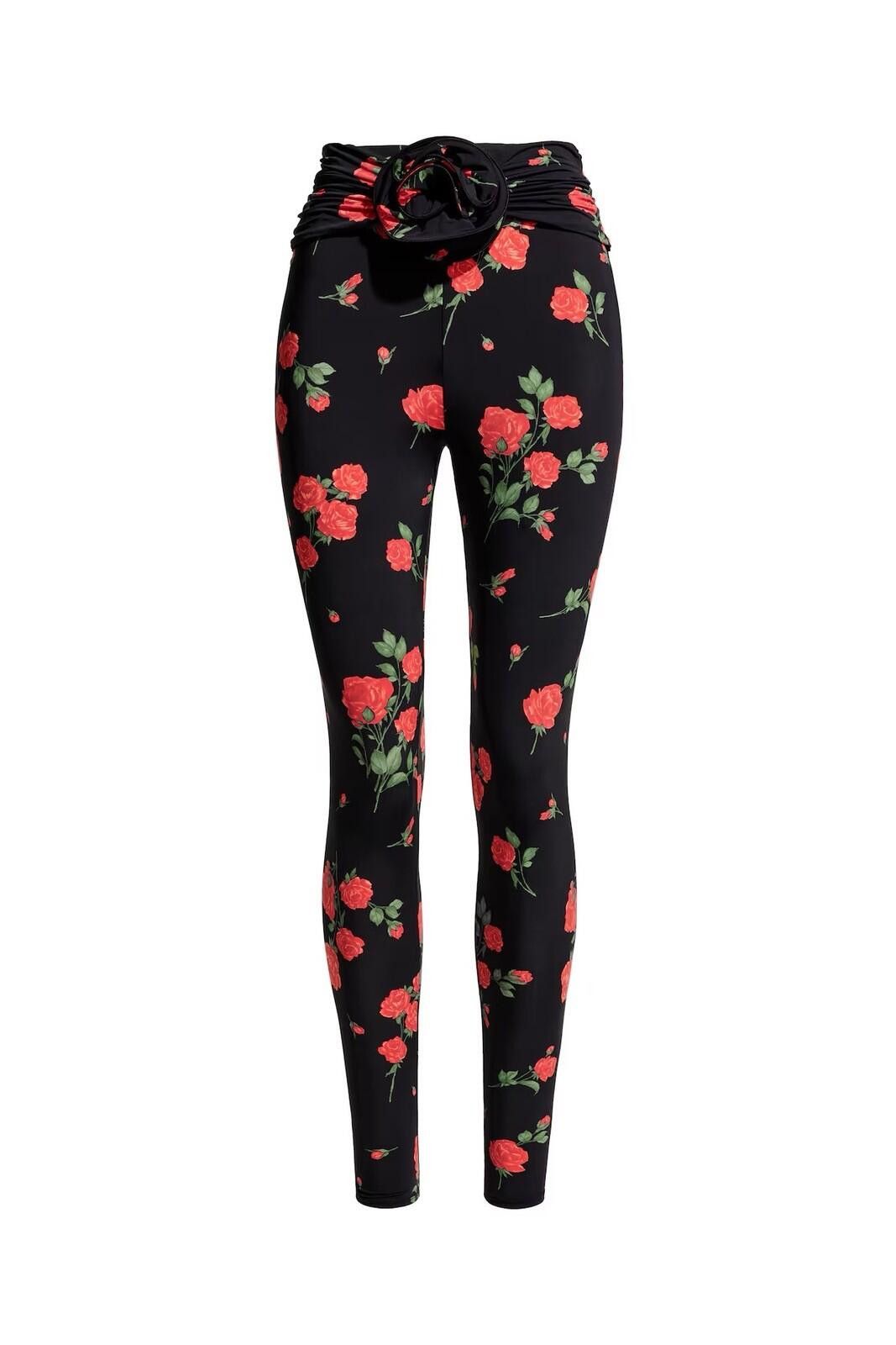 Other NEW H&M MAGDA BUTRYM Rose Leggings appliqued large l black Size 36" / US 14 / IT 50 - 1 Preview