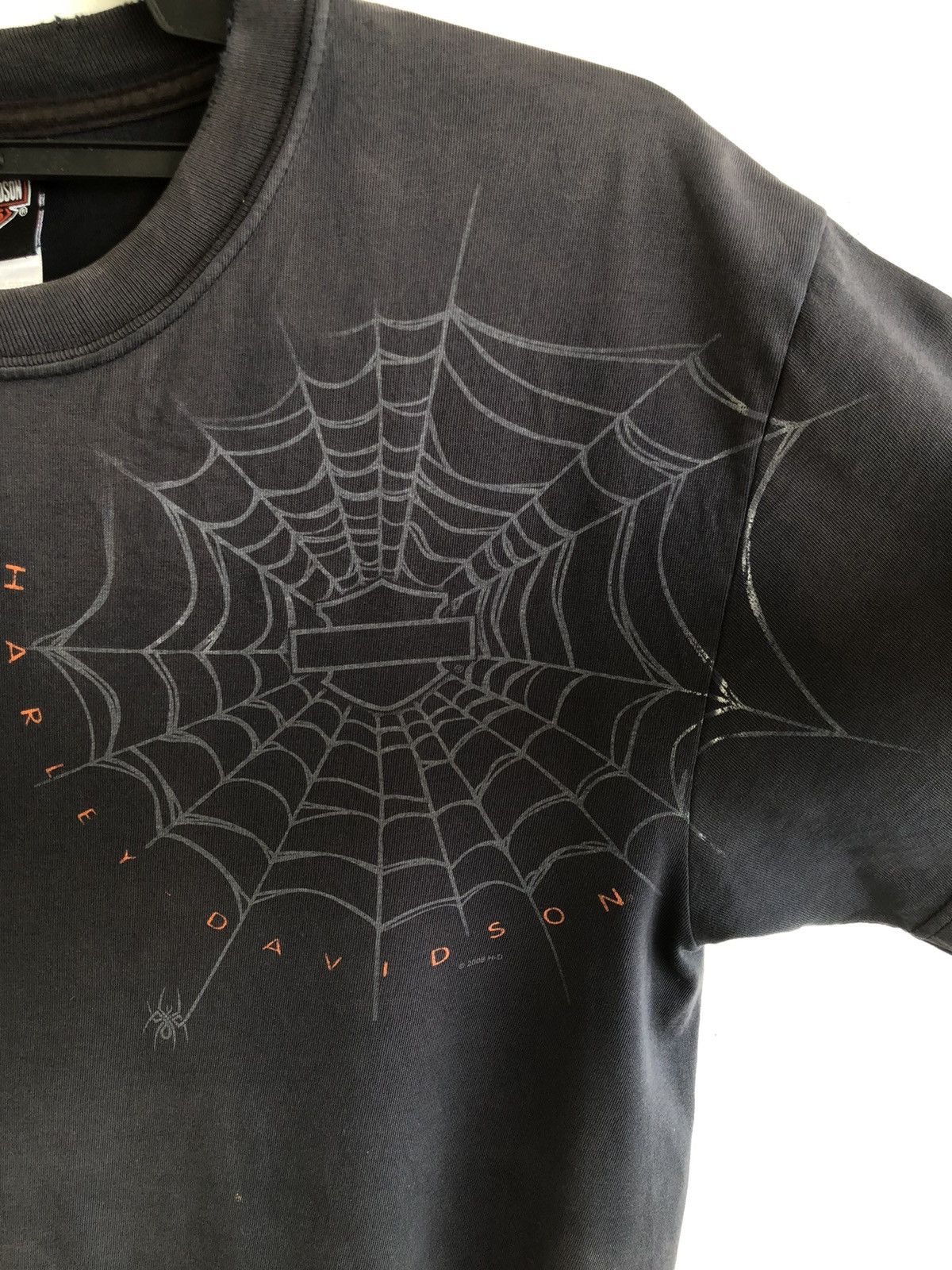 Harley Davidson Vintage 00s Harley Davidson Spider Web Faded Tee Size US L / EU 52-54 / 3 - 12 Thumbnail