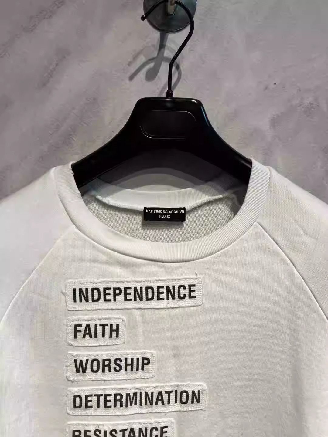 Raf Simons RAF SIMONS men's slogan white print sweatshirt-2505 Size US M / EU 48-50 / 2 - 1 Thumbnail