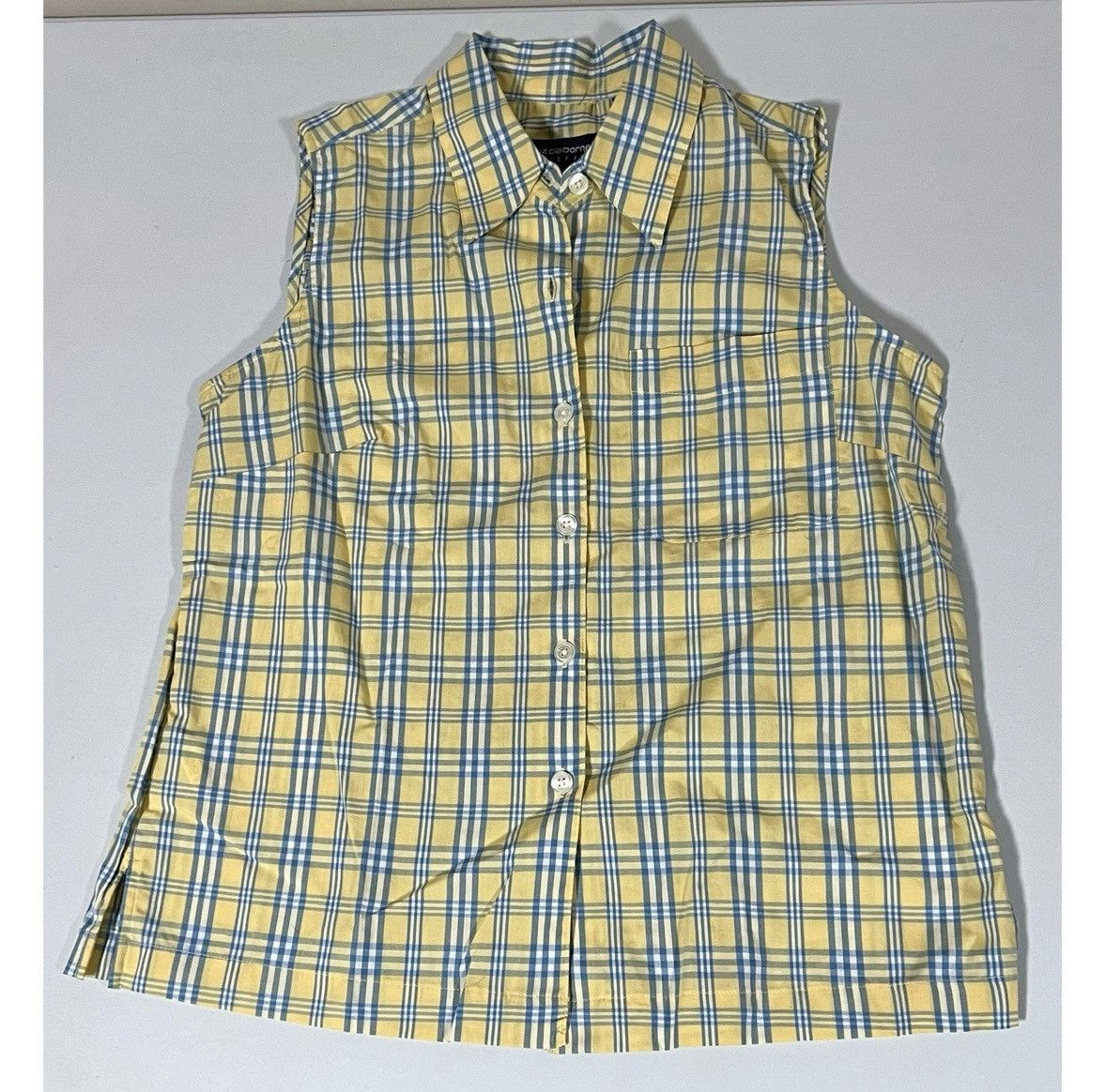 Liz Claiborne Liz Claiborne Yellow Plaid Button-Down Top Blouse Size S 🩵✨ Size S / US 4 / IT 40 - 2 Thumbnail