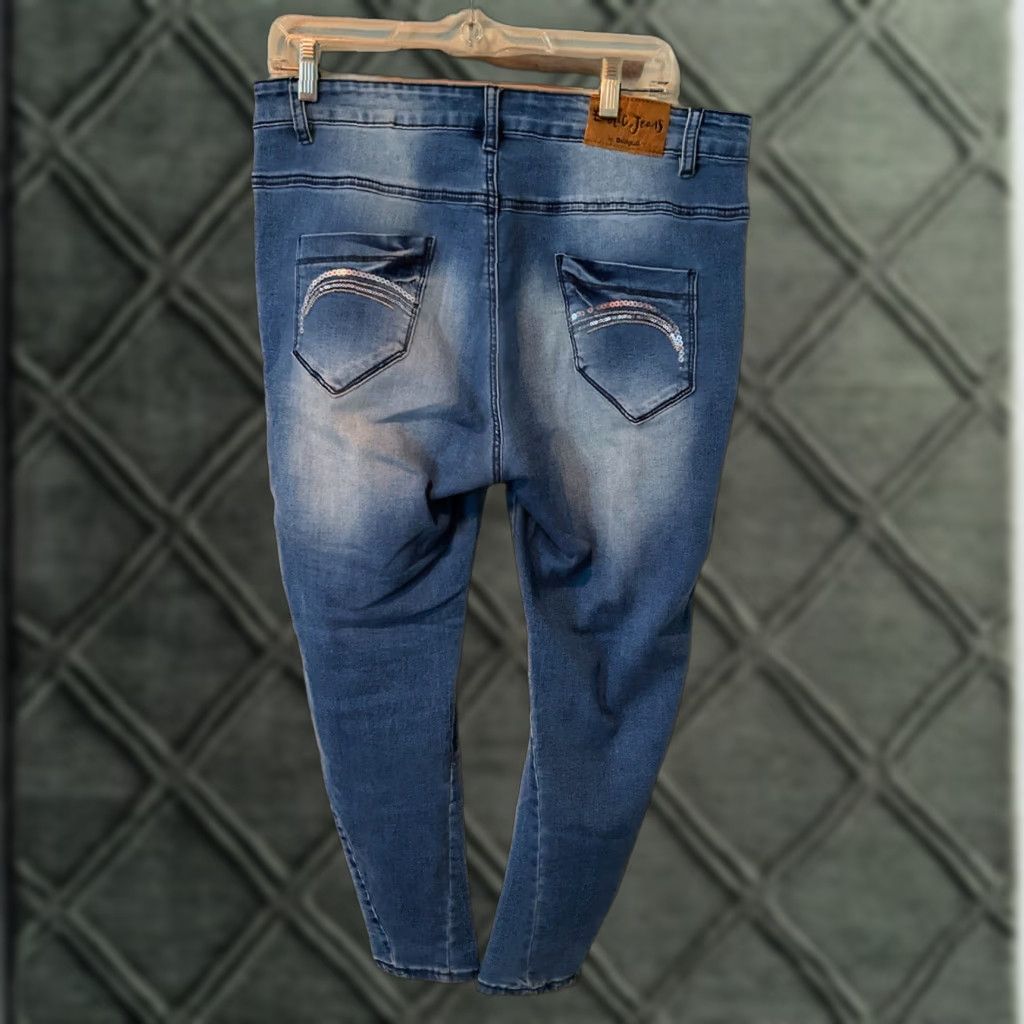 Desigual VINTAGE DESIGUAL Skinny Jeans 30 x 27 Womens Floral Embroidered Denim Blue 18SWDD59 Y2K Vibes Size 30" / US 8 / IT 44 - 1 Thumbnail
