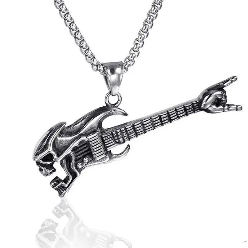 Other Skeleton Bass Guitar Gesture Necklace Size ONE SIZE - 1 Thumbnail