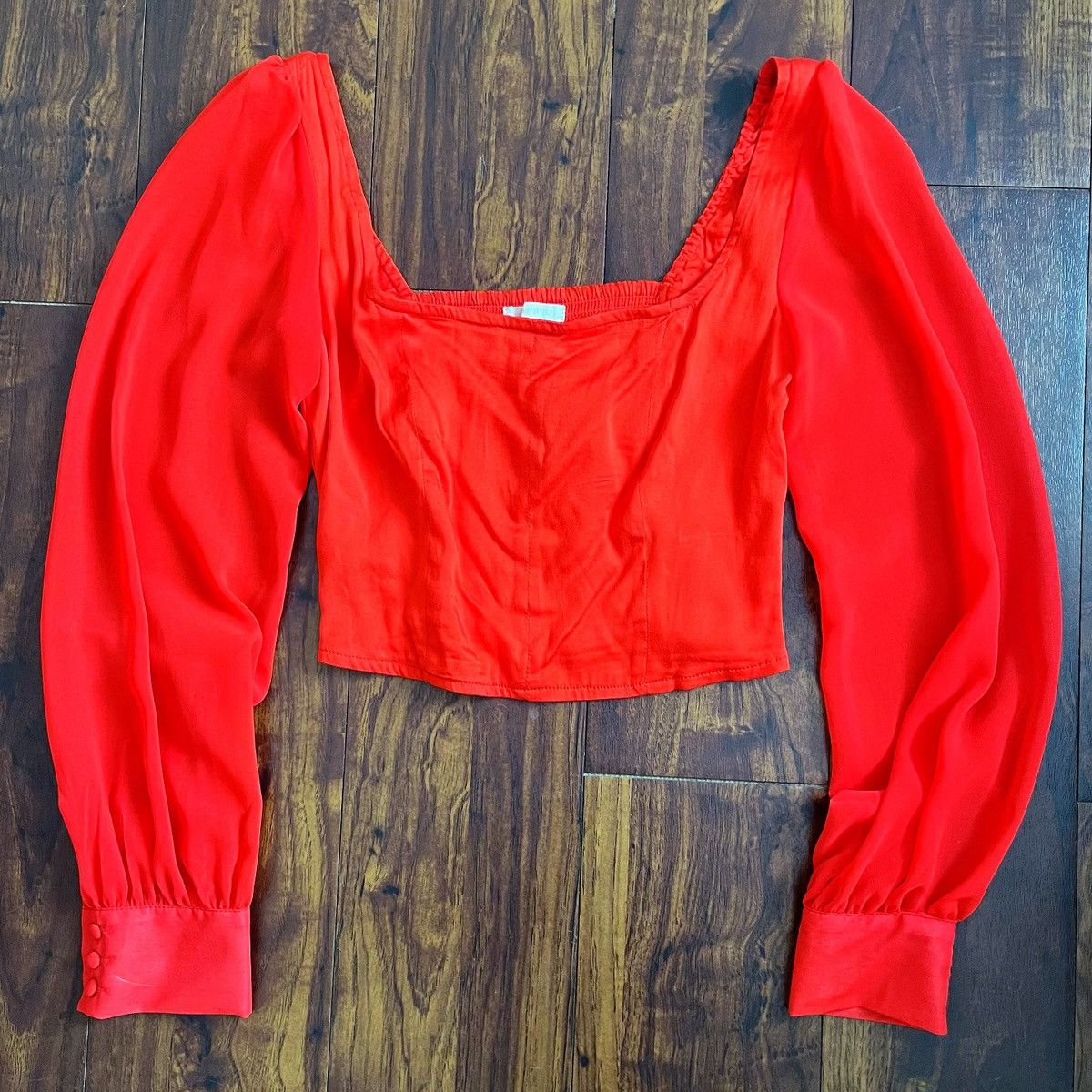 Urban Outfitters Urban Outfitters Long Sleeve Crop Top With Puffy Shoulders Size S / US 4 / IT 40 - 1 Thumbnail