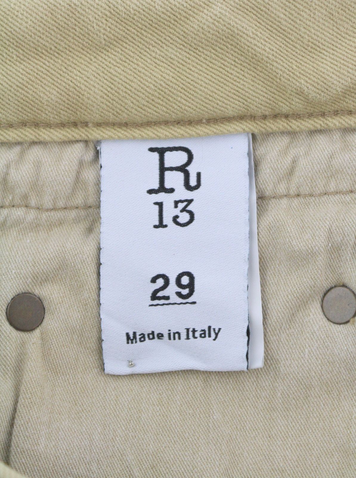 R13 BOY STRAIGHT 29 Khaki Stretch Faded Ankle Casual 86283 Size 29" - 8 Thumbnail