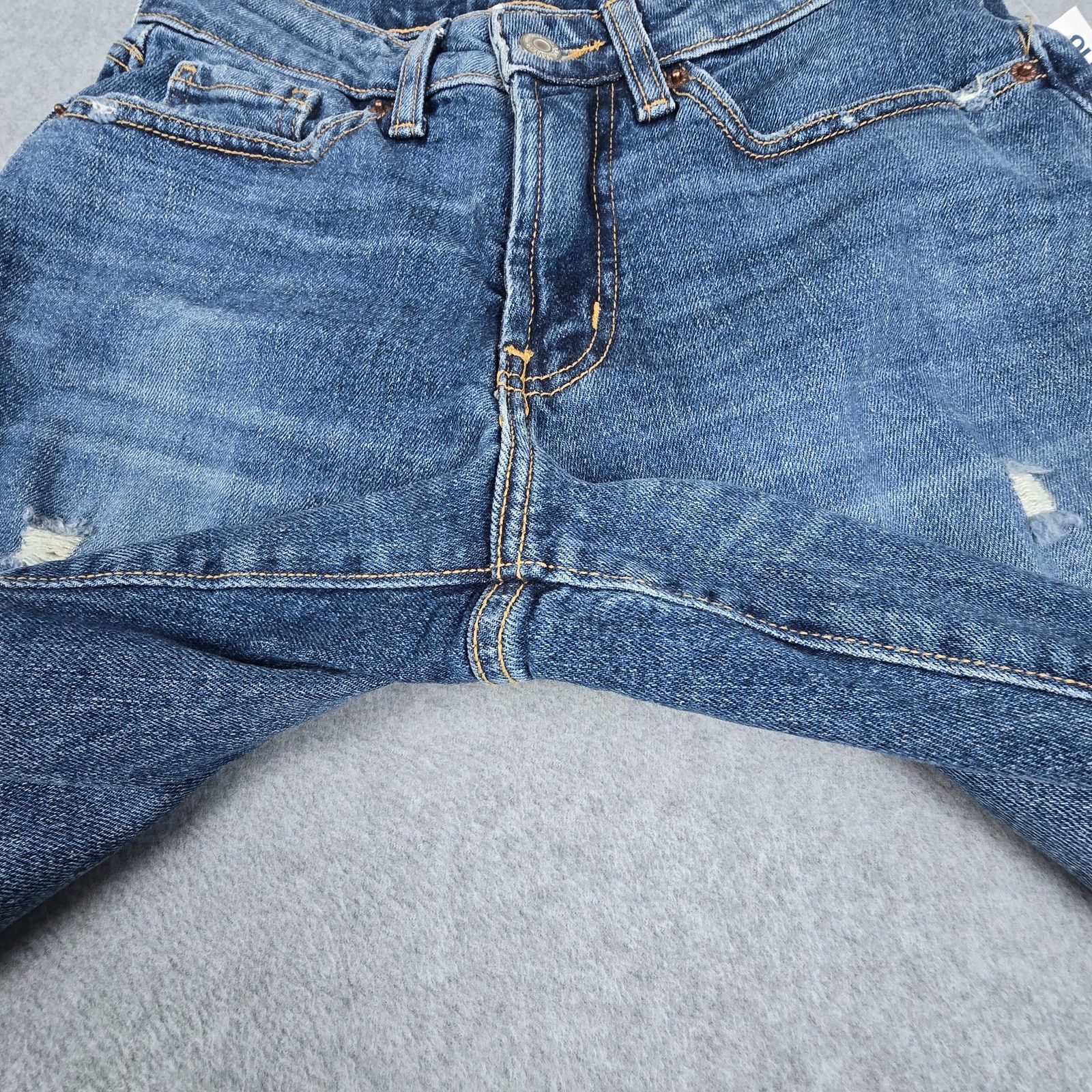 Old Navy Old Navy 2P Curvy OG Straight Distressed Jeans Raw Hem Size 26" / US 2 / IT 38 - 3 Thumbnail