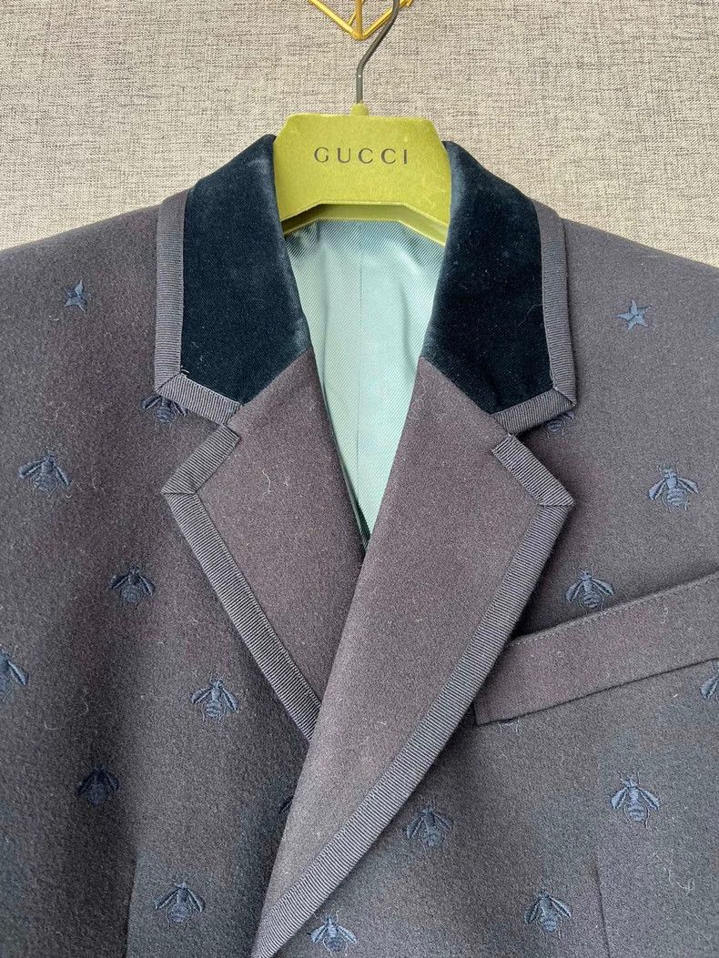 Gucci Gucci Bee embroidered wool coat Size US M / EU 48-50 / 2 - 3 Thumbnail