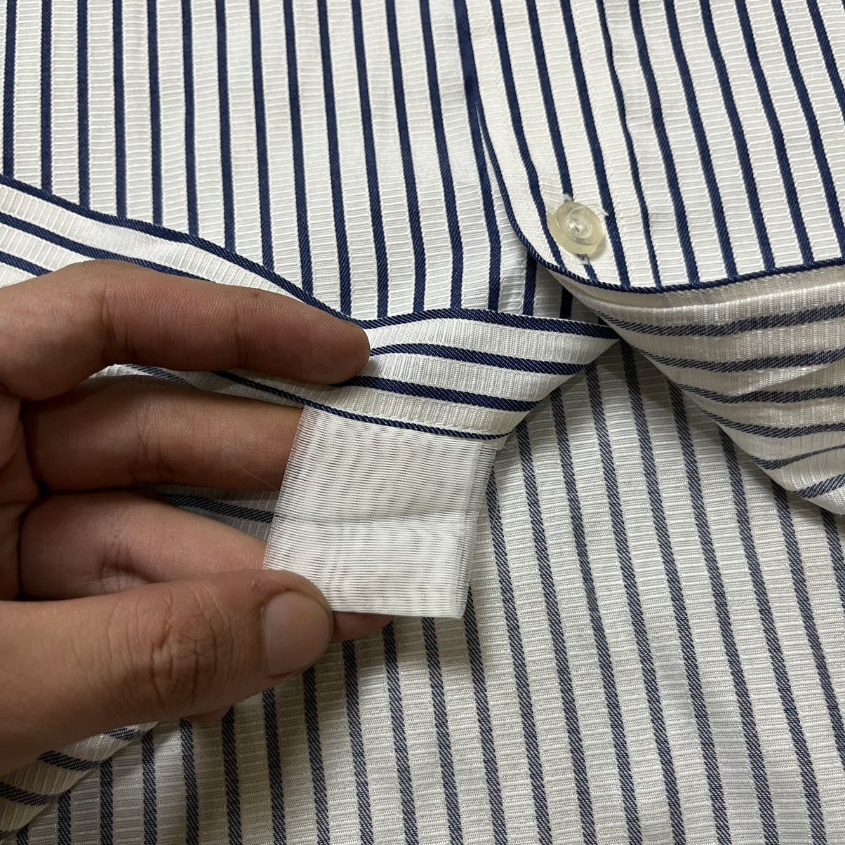 Balenciaga Vintage Balenciaga Paris striped Button Up Shirt Size US L / EU 52-54 / 3 - 10 Thumbnail