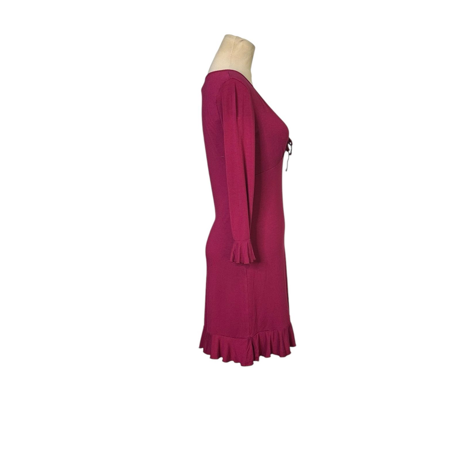 Urban Outfitters Urban Outfitters Grace Burgundy Ruffle Mini Dress size Small Size S / US 4 / IT 40 - 10 Thumbnail
