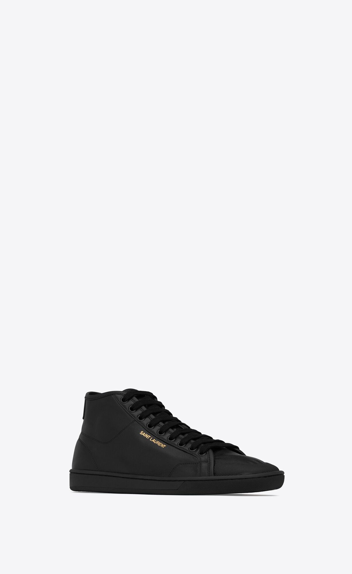 Saint Laurent Paris o1bcso1str1224 Court Classic Sl/39 Mid Top Sneakers in Noir Size US 8 / EU 41 - 2 Thumbnail