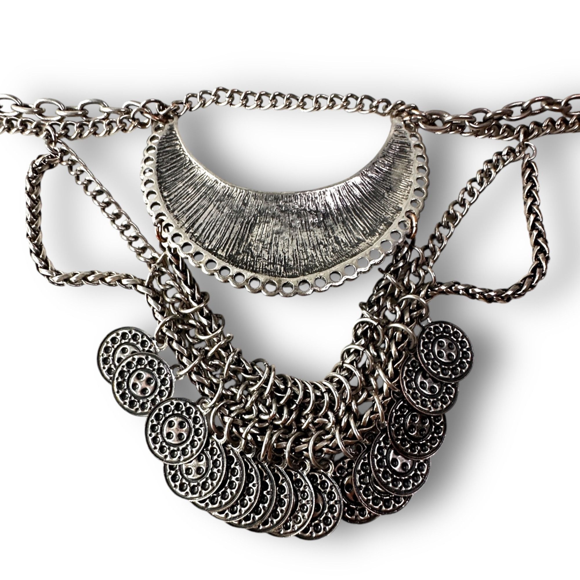 Vintage Vintage Bohemian Statement Necklace Intricate Coin Detailing Size ONE SIZE - 9 Thumbnail