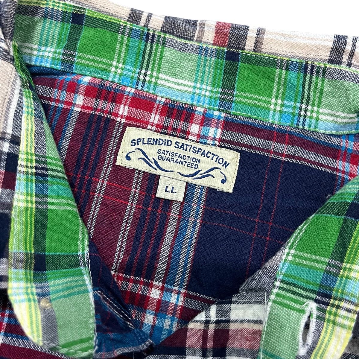 Japanese Brand 🍄Splendid Satisfaction Short Madras Check Multi Panel Size US XL / EU 56 / 4 - 6 Thumbnail