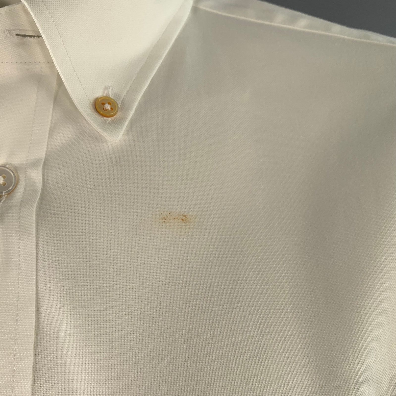 Paul Smith White Contrast Trim Cotton One Pocket Long Sleeve Shirt Size US L / EU 52-54 / 3 - 5 Thumbnail