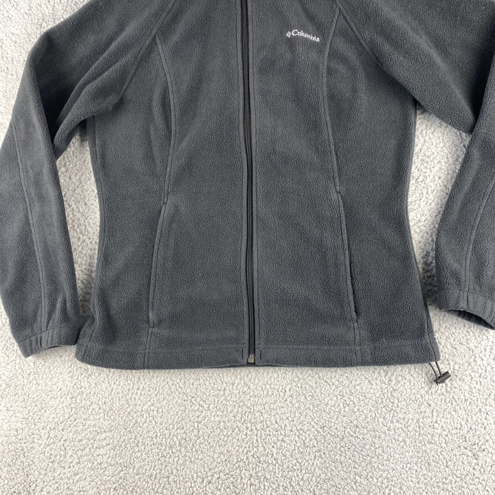 Vintage Columbia Women’s Fleece Full Zip Jacket Dark Gray - Size M / 41-42, Regular, Embroidered Logo, Zipper, Basic Jacket, Short Length, Polyester Size M / US 6-8 / IT 42-44 - 3 Thumbnail