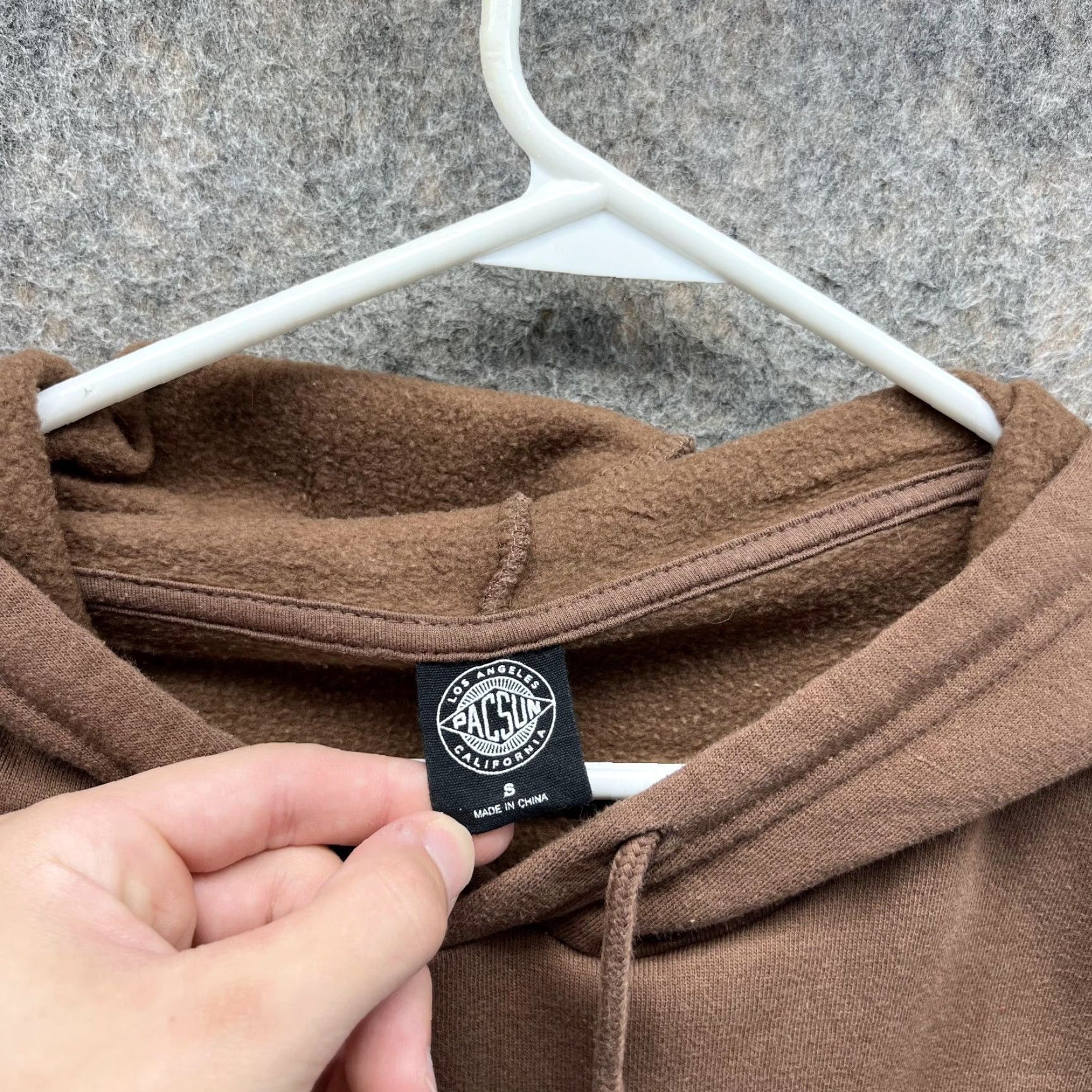 Pacsun Pacsun Sweater Women Small Brown Cropped Hooded Pullover Casual Cotton Logo Long Sleeve, Regular Fit, Fleece, Fall Winter, Women Small Size S / US 4 / IT 40 - 2 Thumbnail