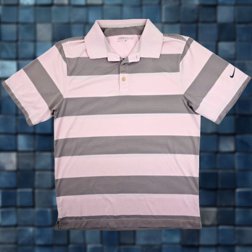 Nike Nike Golf Dri-FIT Polo Shirt Men S Pink Black Stripe Wicking Polo Shirt Size US S / EU 44-46 / 1 - 1 Thumbnail