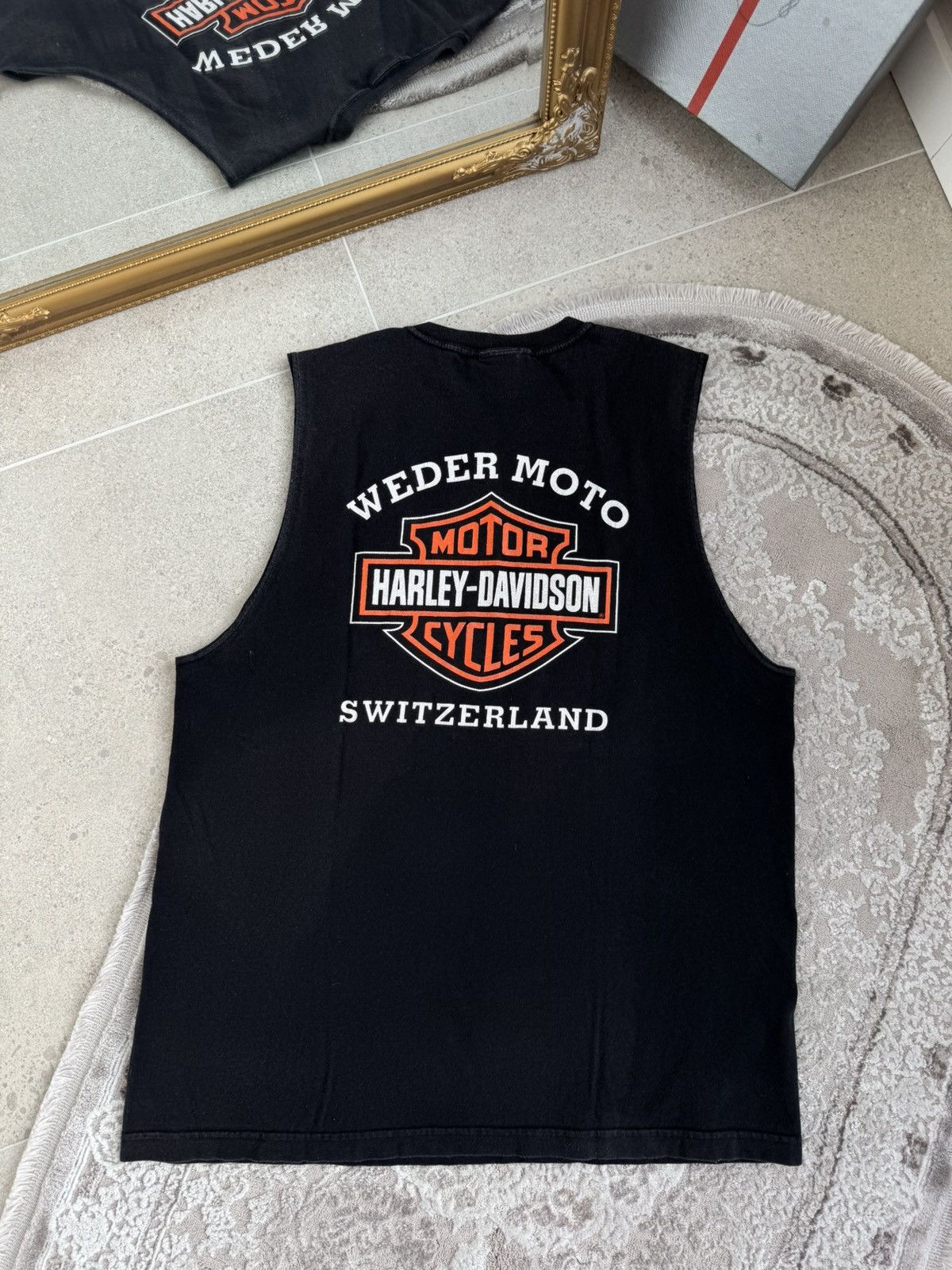 Harley Davidson Vintage 2002 Harley Davidson Sleeveless T-Shirt - Weder Moto Size US XL / EU 56 / 4 - 1 Thumbnail