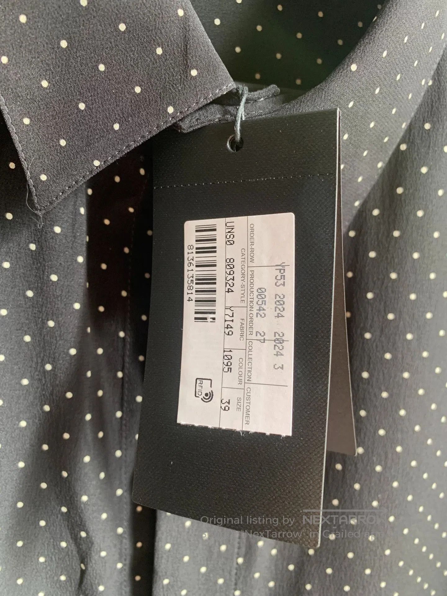 Saint Laurent Paris Saint Laurent Black Polka Dot Shirt. Size US S / EU 44-46 / 1 - 3 Thumbnail