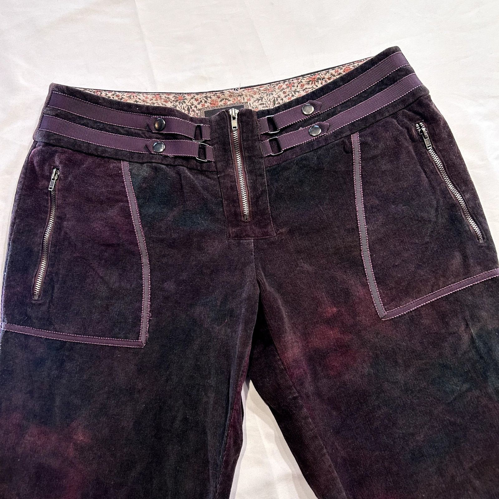 Free People Vintage Y2K Fray Purple Acid Wash Low Waisted Pants Size 2 Size 26" / US 2 / IT 38 - 3 Thumbnail