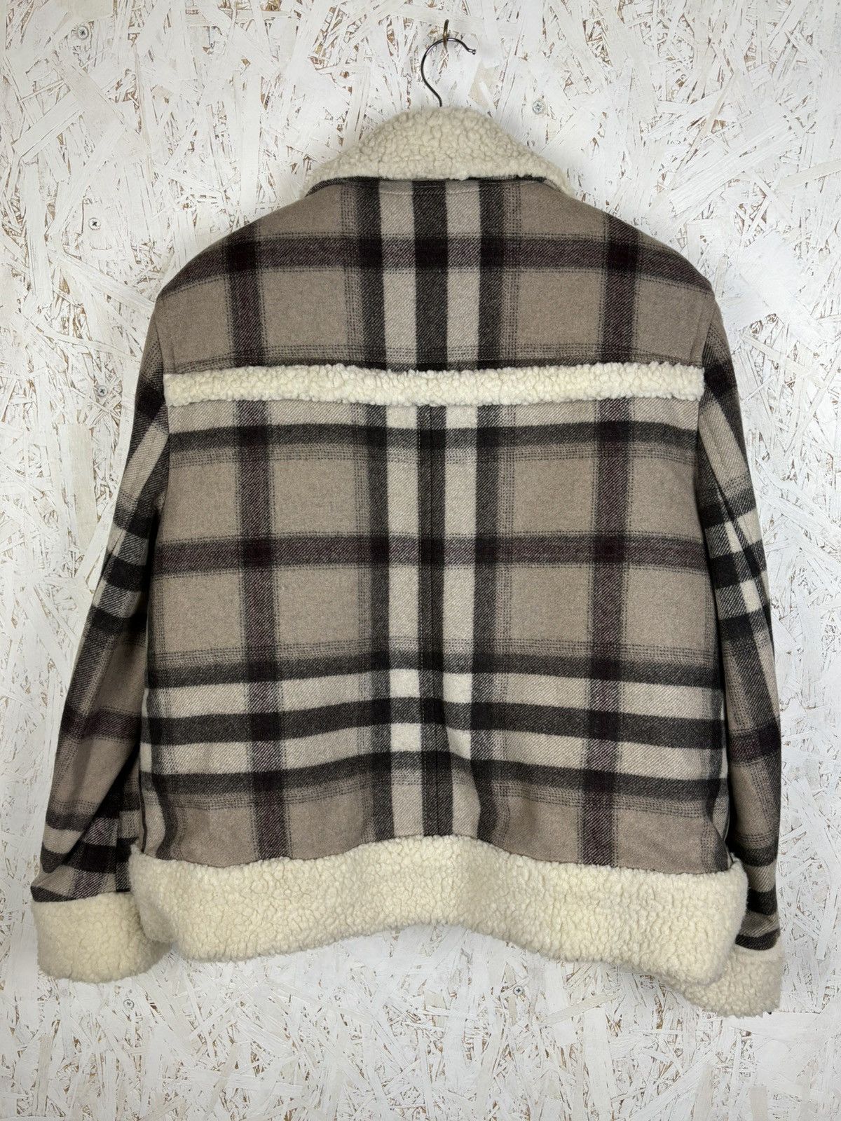 Burberry Burberry Wool Nova Check Shearling Jacket UK 14 USA 12 IT 46 Size L / US 10 / IT 46 - 7 Thumbnail