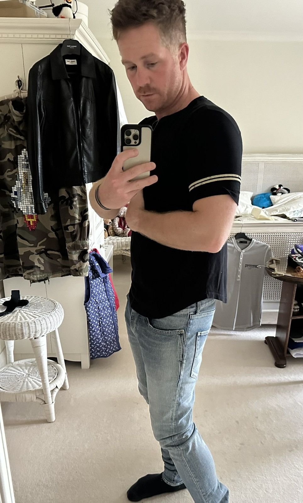 Saint Laurent Paris Grail Saint Laurent 50’s signature logo black t shirt Size US S / EU 44-46 / 1 - 4 Thumbnail