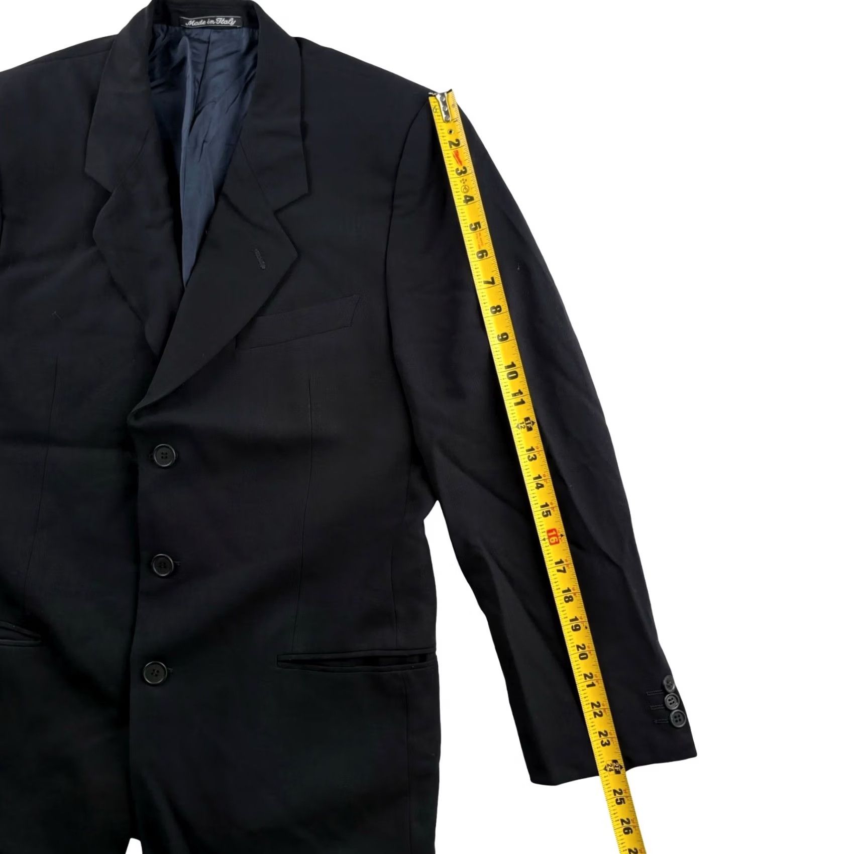 Giorgio Armani Giorgio Armani Blazer Jacket Men’s Wool Blend Blue 40S Italy 2 Piece Notch Lapel Front Two-Button Ventless Regular Short Solid Vintage: No Mens Size 40R - 7 Thumbnail