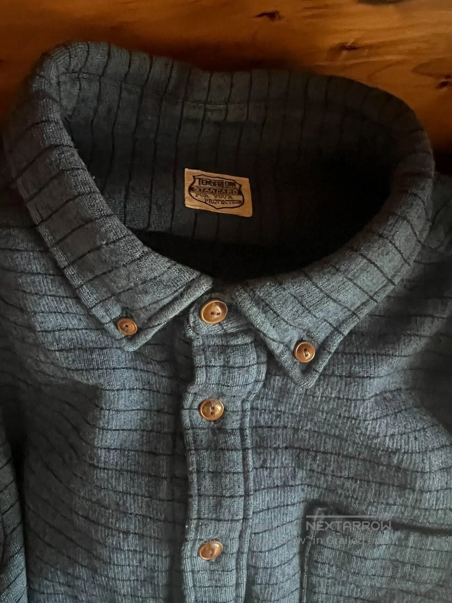 Tenderloin Vintage Indigo Dyed Wool Pullover Shirt. Size US M / EU 48-50 / 2 - 9 Thumbnail