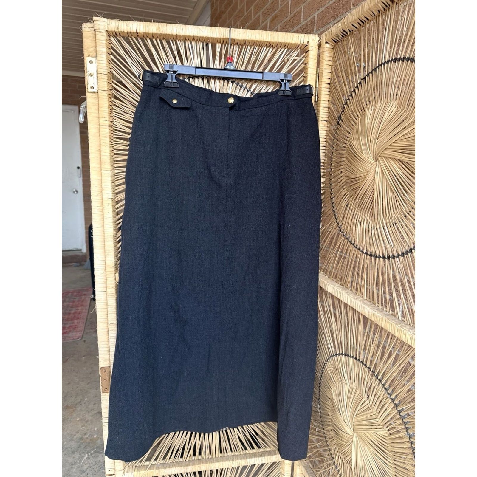 Ralph Lauren Ralph Lauren Skirt Wool Blend Pencil Knee Length Black Womens 12 Stretch Size 34" / US 12 / IT 48 - 2 Thumbnail