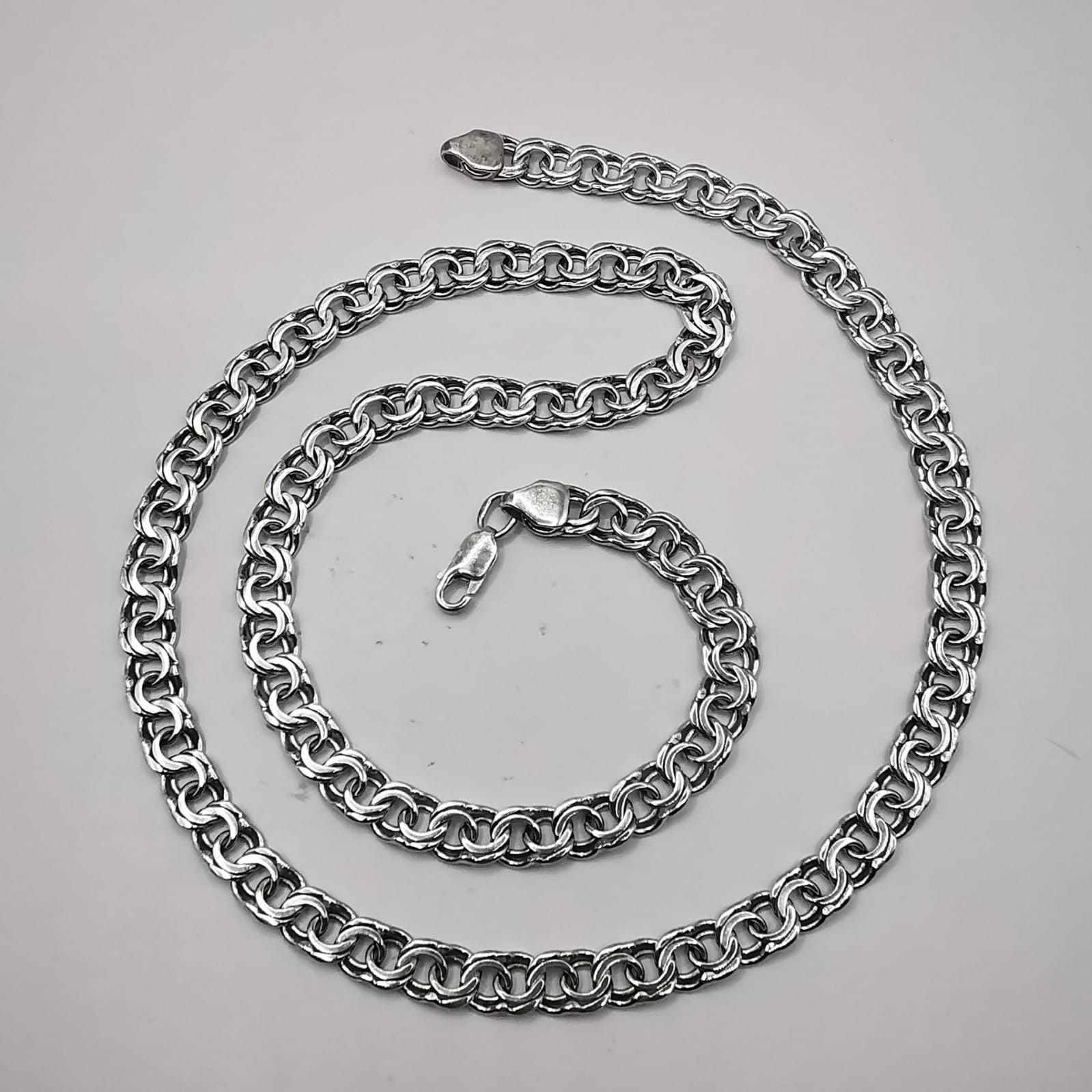 Sterling Silver Vintage Jewelry Chain, 925 Sterling Silver, Signed 30,70g Size ONE SIZE - 3 Thumbnail