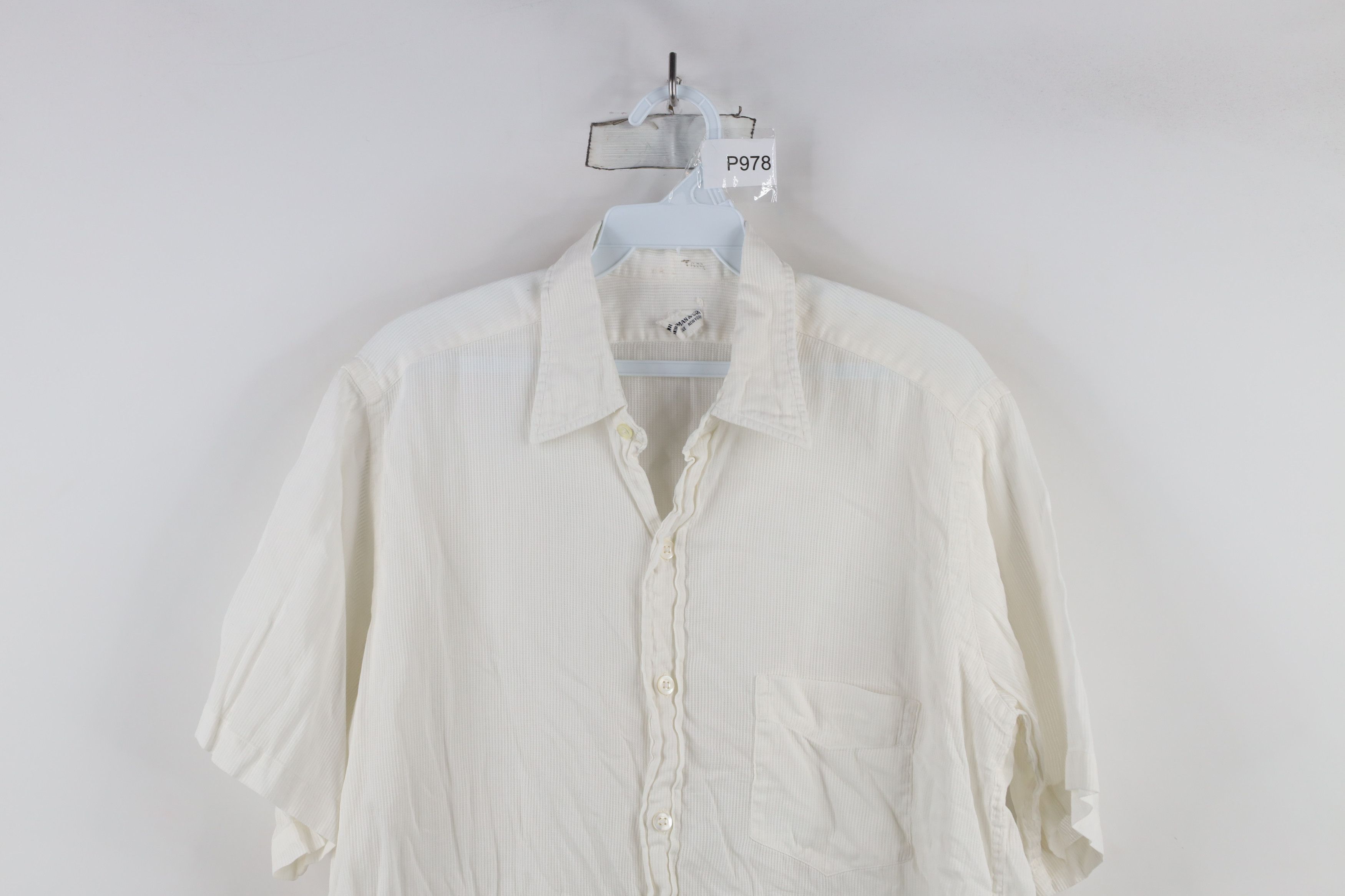 Vintage Vintage 30s 40s B Altman Co Ribbed Short Sleeve Button Shirt Size US M / EU 48-50 / 2 - 2 Thumbnail