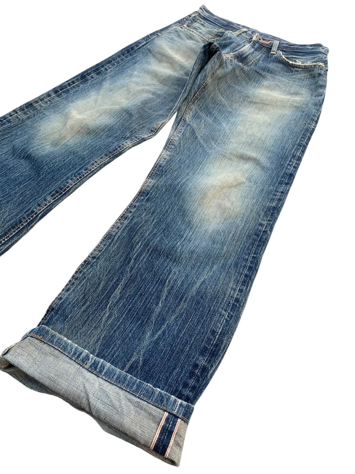 Edwin VINTAGE EDWIN 505z SELVEDGE FADED&RUSTY DISTRESSED DENIM Size US 30 / EU 46 - 3 Thumbnail