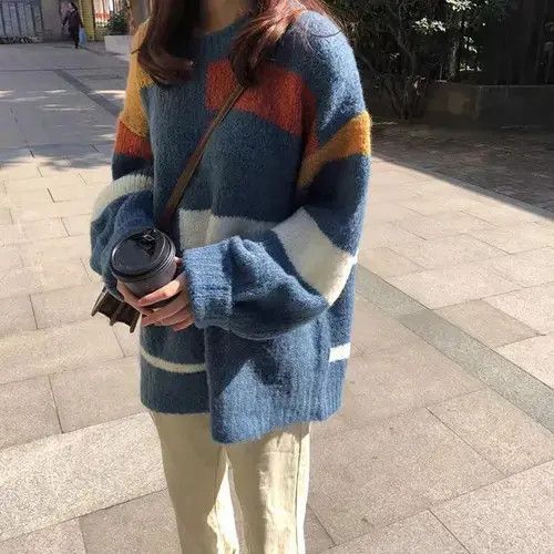 Vintage Korean style lazy style loose casual sweater Size M / US 6-8 / IT 42-44 - 3 Thumbnail