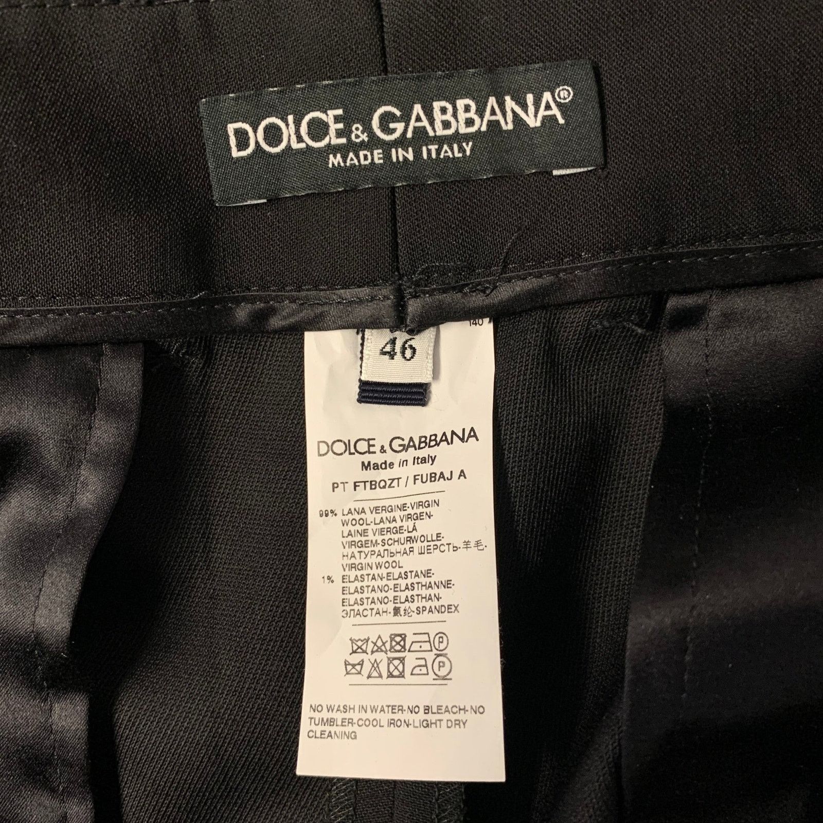 Dolce & Gabbana DOLCE & GABBANA Size 10 Black Wool Trouser Cut Pants Size US 44 / EU 60 - 5 Thumbnail