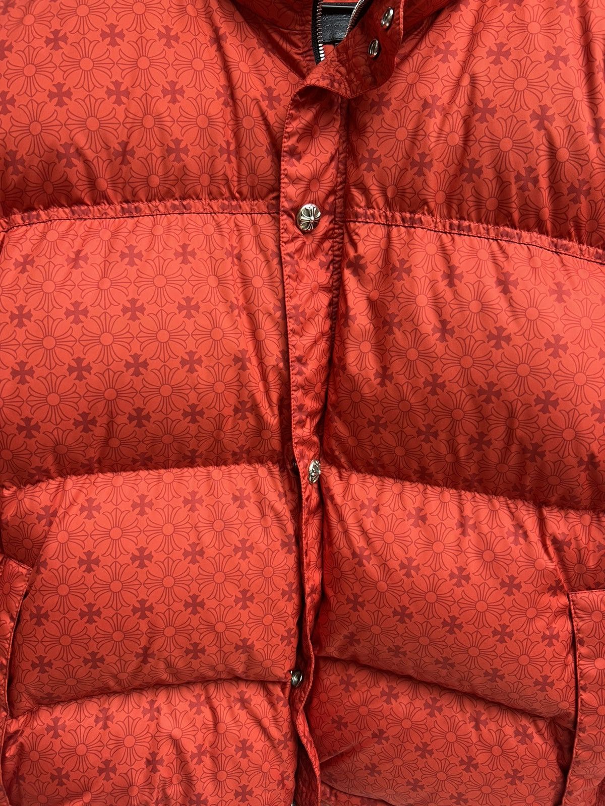 Chrome Hearts Chrome Hearts Red Monogram Cross Pattern Puffer Down Jacket Size US XL / EU 56 / 4 - 3 Thumbnail