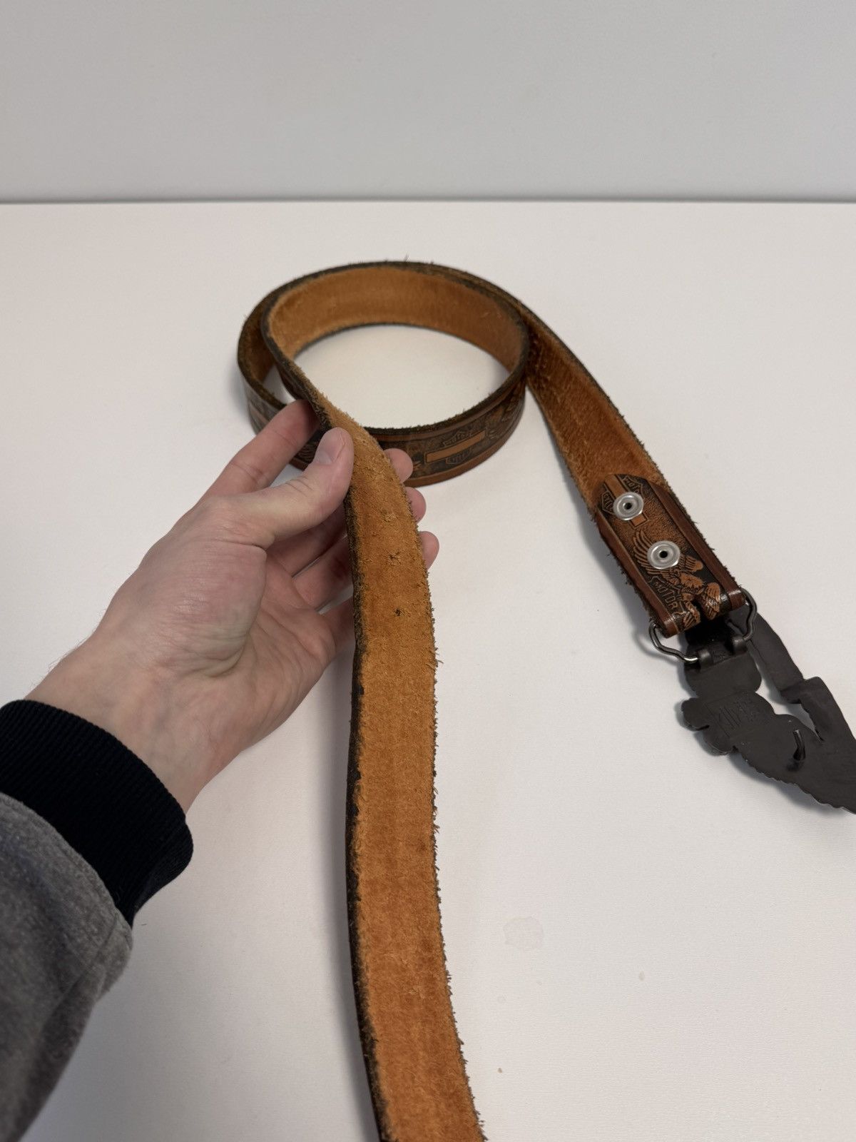 Harley Davidson Vintage Leather Belt Y2K style brown