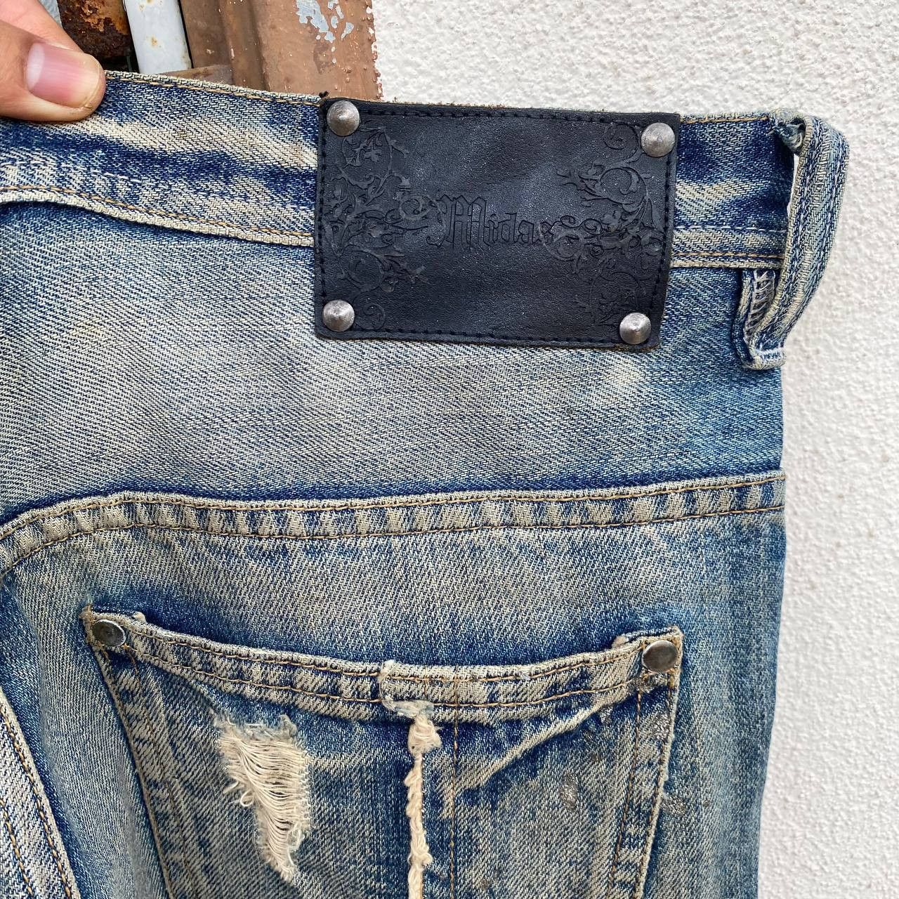 Japanese Brand ARCHIVE FLARE Midas Japan "Gimmick" Distressed Cyber Punk Size US 29 - 13 Thumbnail