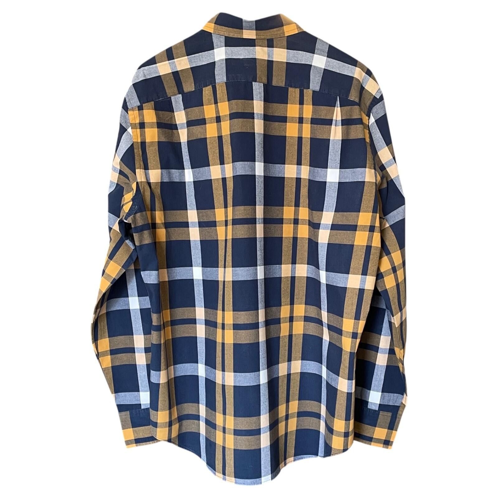 J.Crew J Crew Mens XL Vintage Blue/Gold Plaid LS Button Down Shirt Size US XL / EU 56 / 4 - 3 Thumbnail