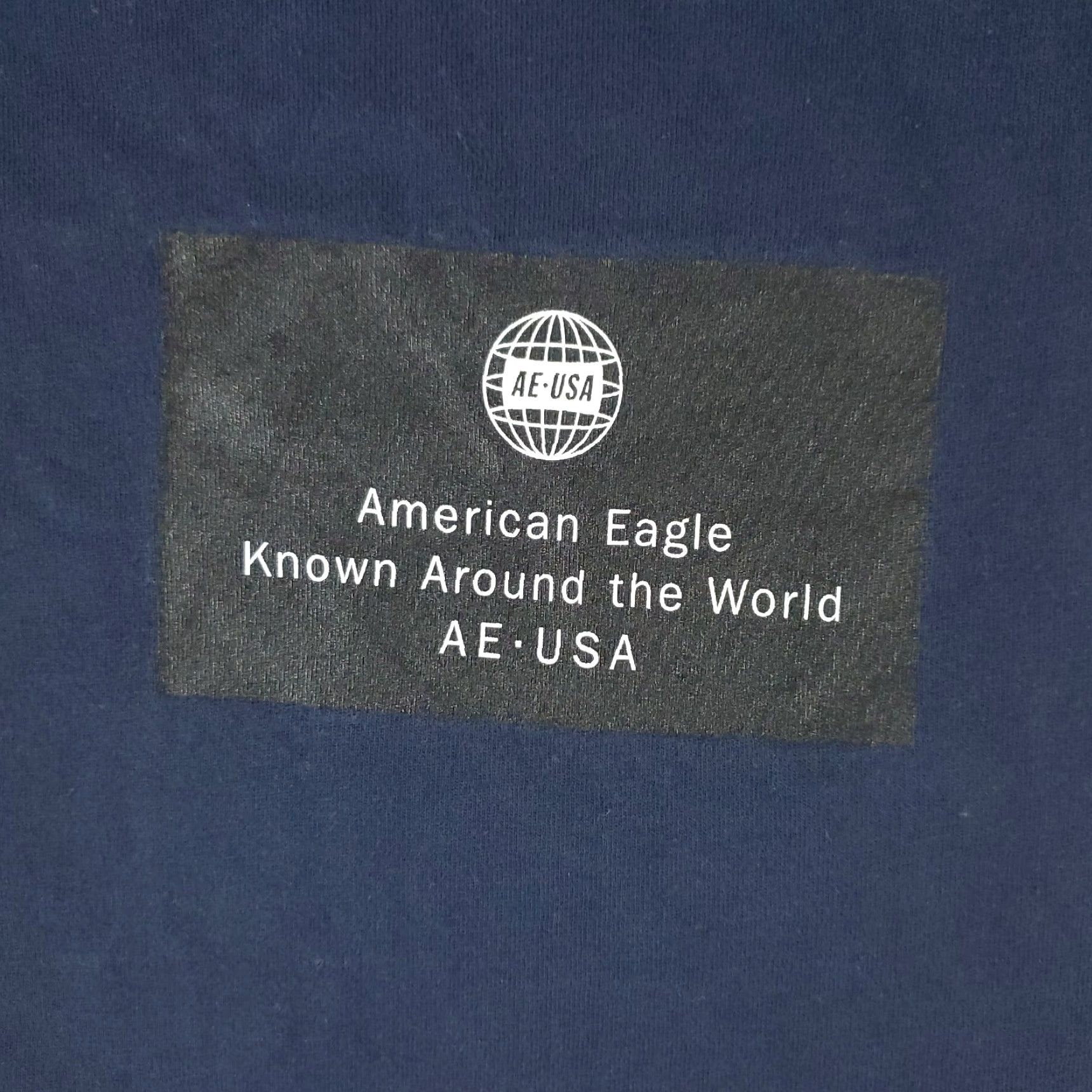 American Eagle Outfitters American Eagle Outfitters T-Shirt Men M Blue Short Sleeve Crew Neck Logo Solid Casual All Seasons Size US M / EU 48-50 / 2 - 2 Thumbnail