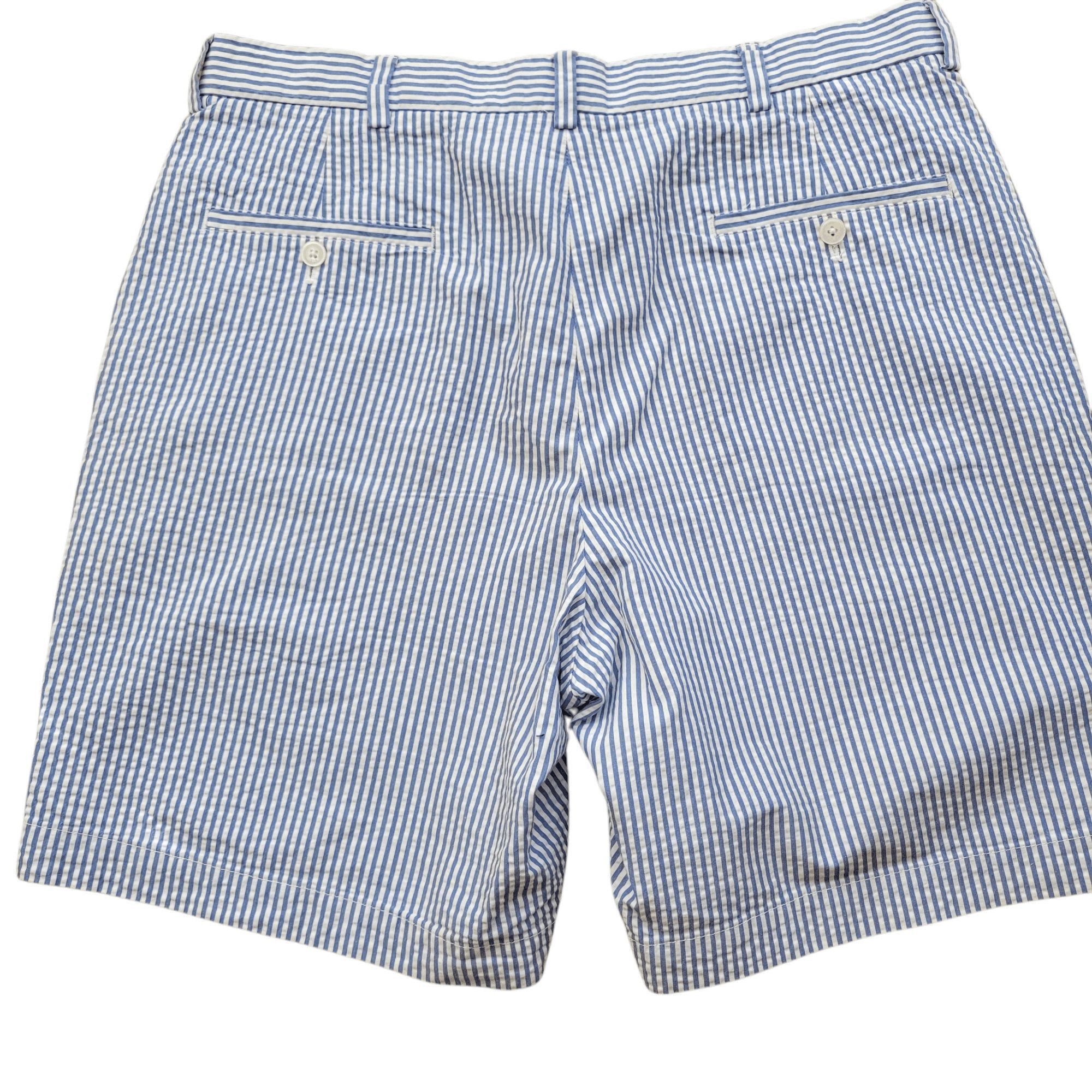 Brooks Brothers Brooks Brothers Seersucker Chino Shorts Blue White 100% 36 Size US 36 / EU 52 - 3 Thumbnail