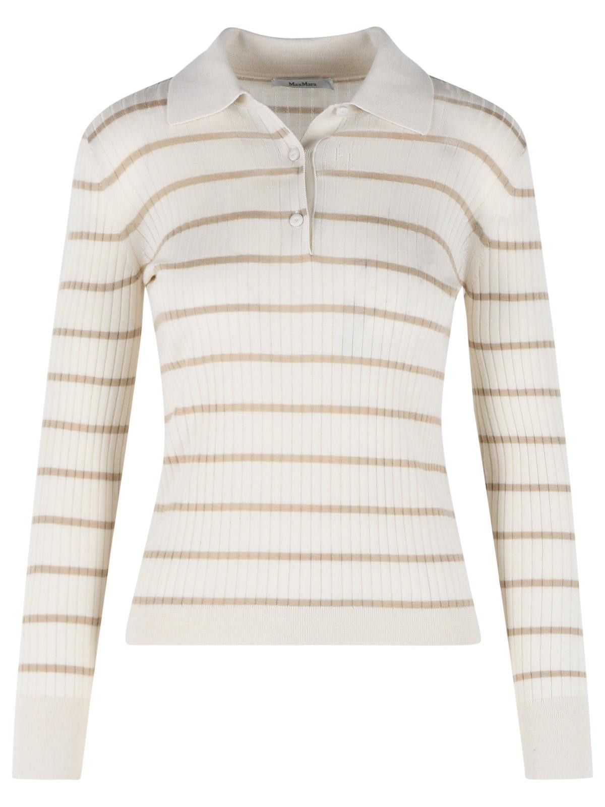 Max Mara MAX MARA 'Gitano' Ivory Cashmere And Silk Sweater Size M / US 6-8 / IT 42-44 - 1 Thumbnail