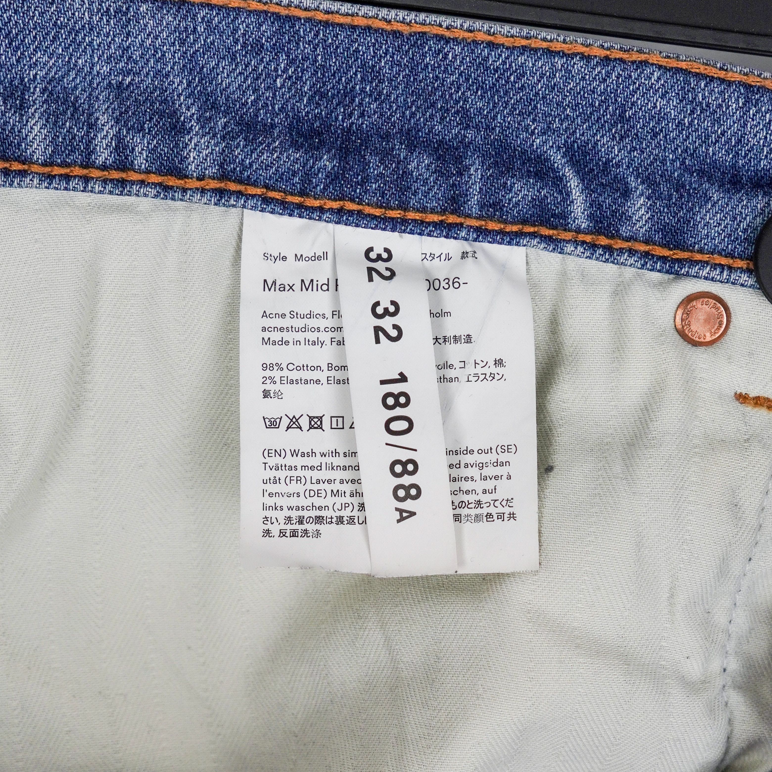 Acne Studios Acne Studios Bla Konst Max Mid Blue Distressed Pants Jeans Size US 32 / EU 48 - 9 Thumbnail