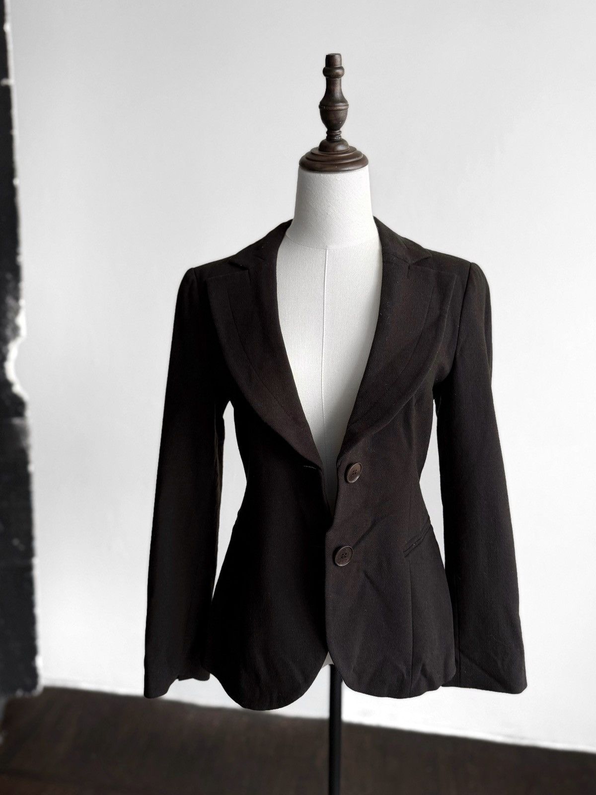 Emporio Armani Emporio Armani Womens Vintage Brown Blazer Jacket Wool Size S / US 4 / IT 40 - 3 Thumbnail